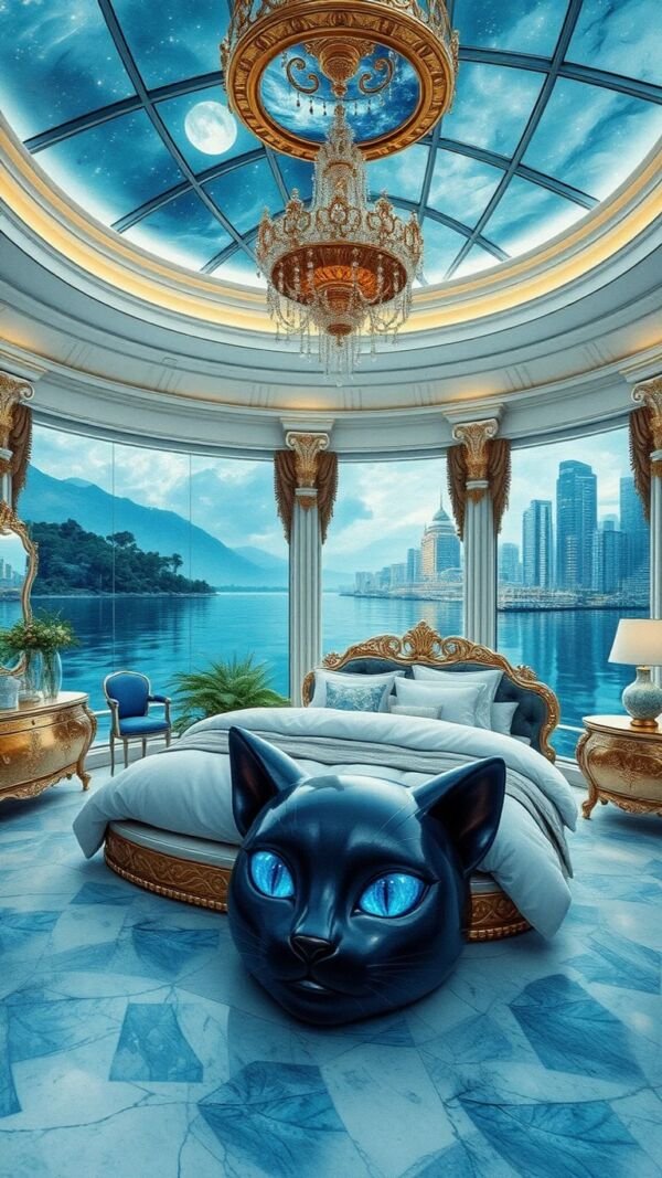 Modern black cat bedroom - Image 3