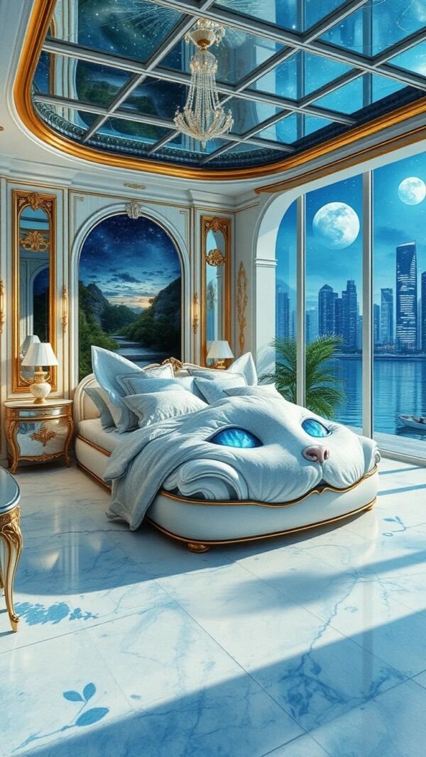 white cat bedroom - Image 2