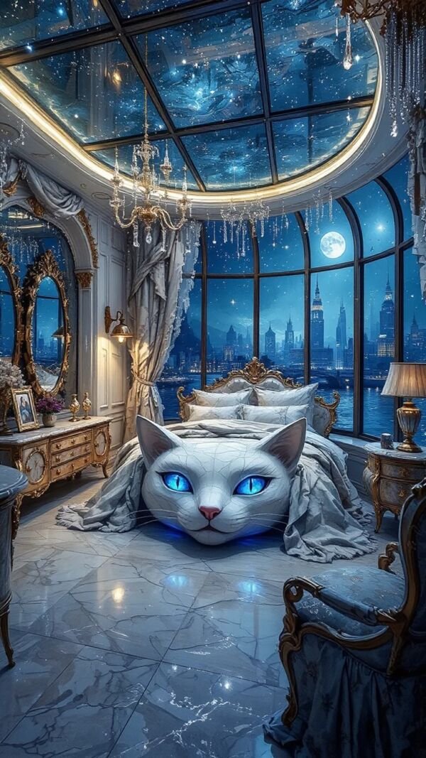 white cat bedroom - Image 3