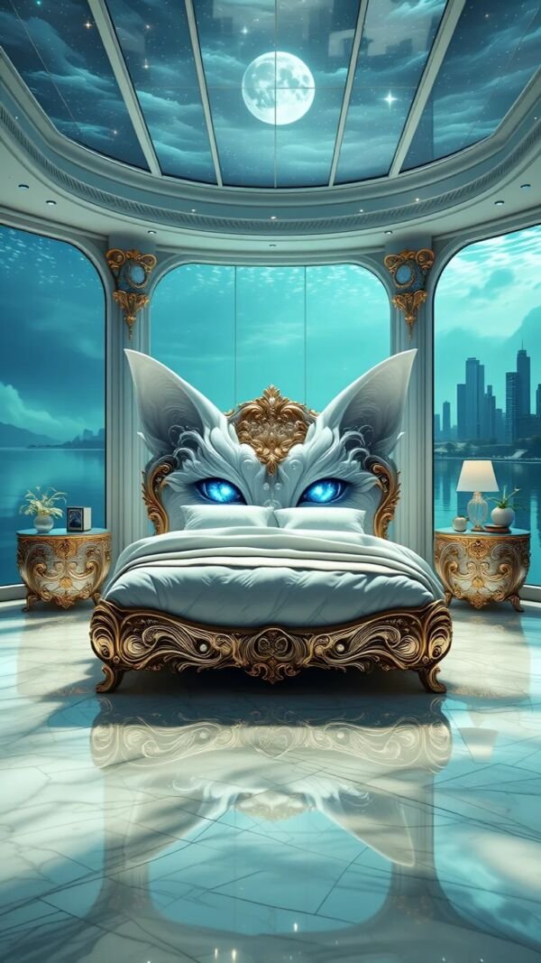 white cat bedroom - Image 4