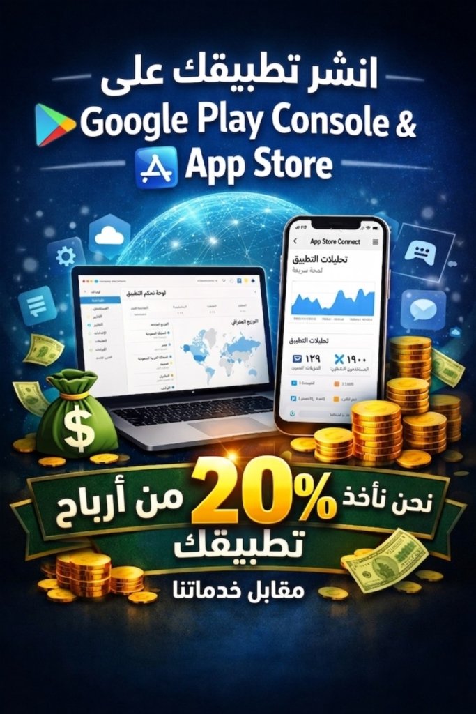 نأخذ 20% من أرباح تطبيقك وتحتفظ بـ 80% لك