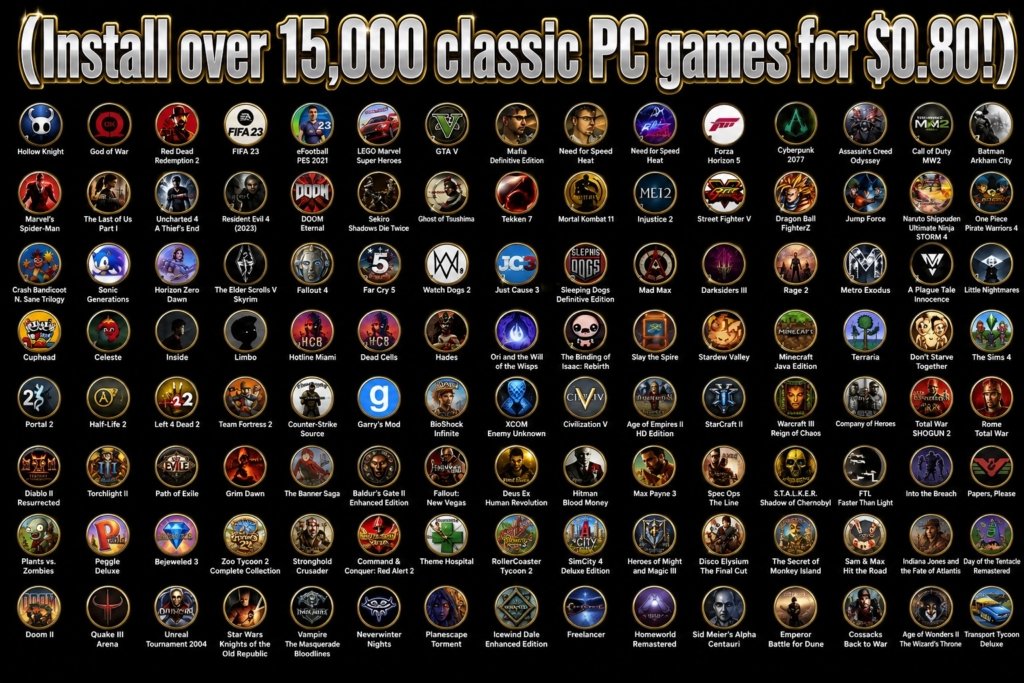Install over 15,000 classic PC games for $0.80!