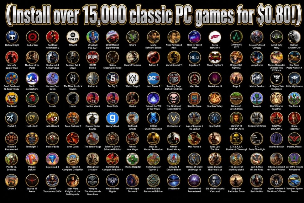 Install over 15,000 classic PC games for $0.80!