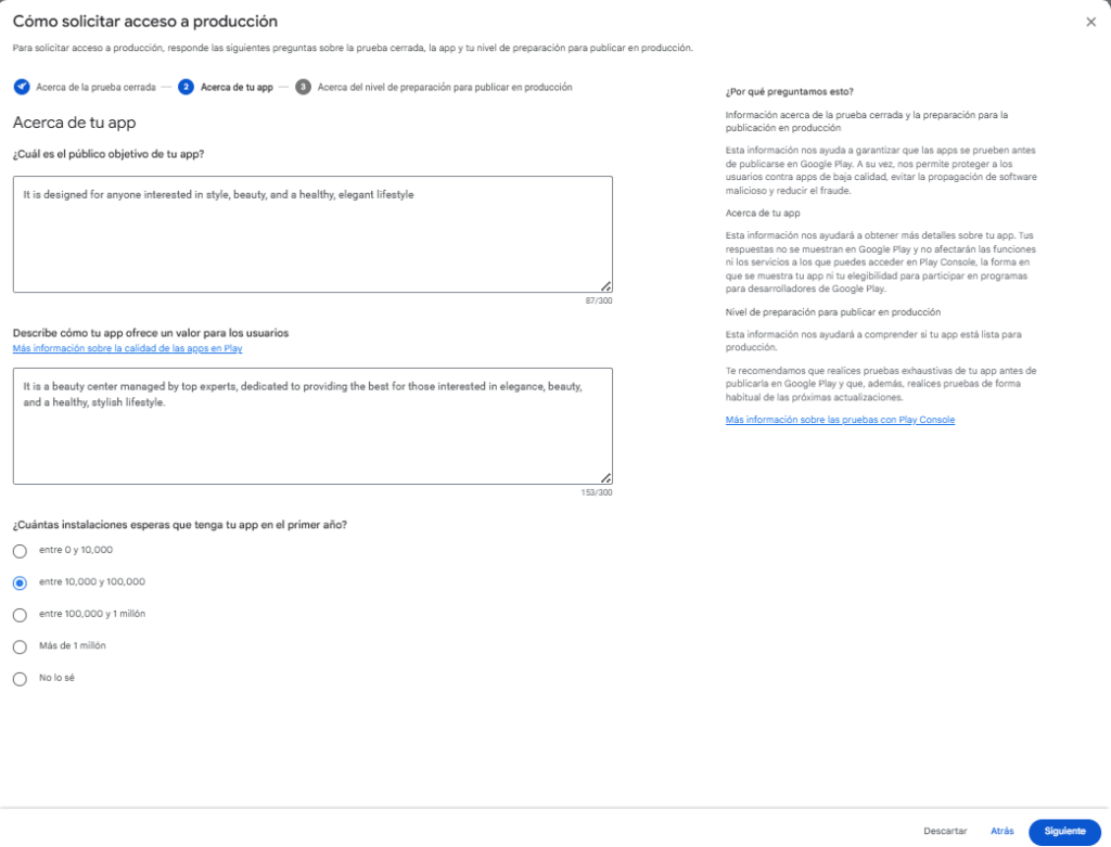 Questions following the closed testing phase in the Google Play Console