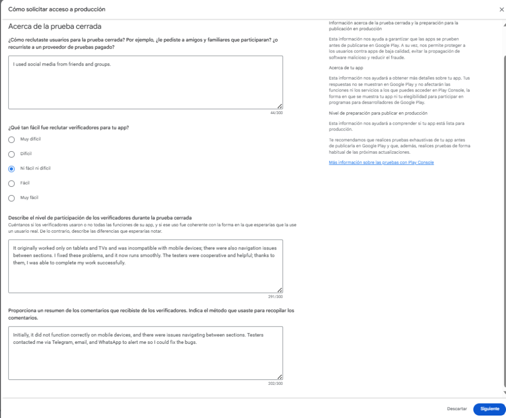 Questions following the closed testing phase in the Google Play Console